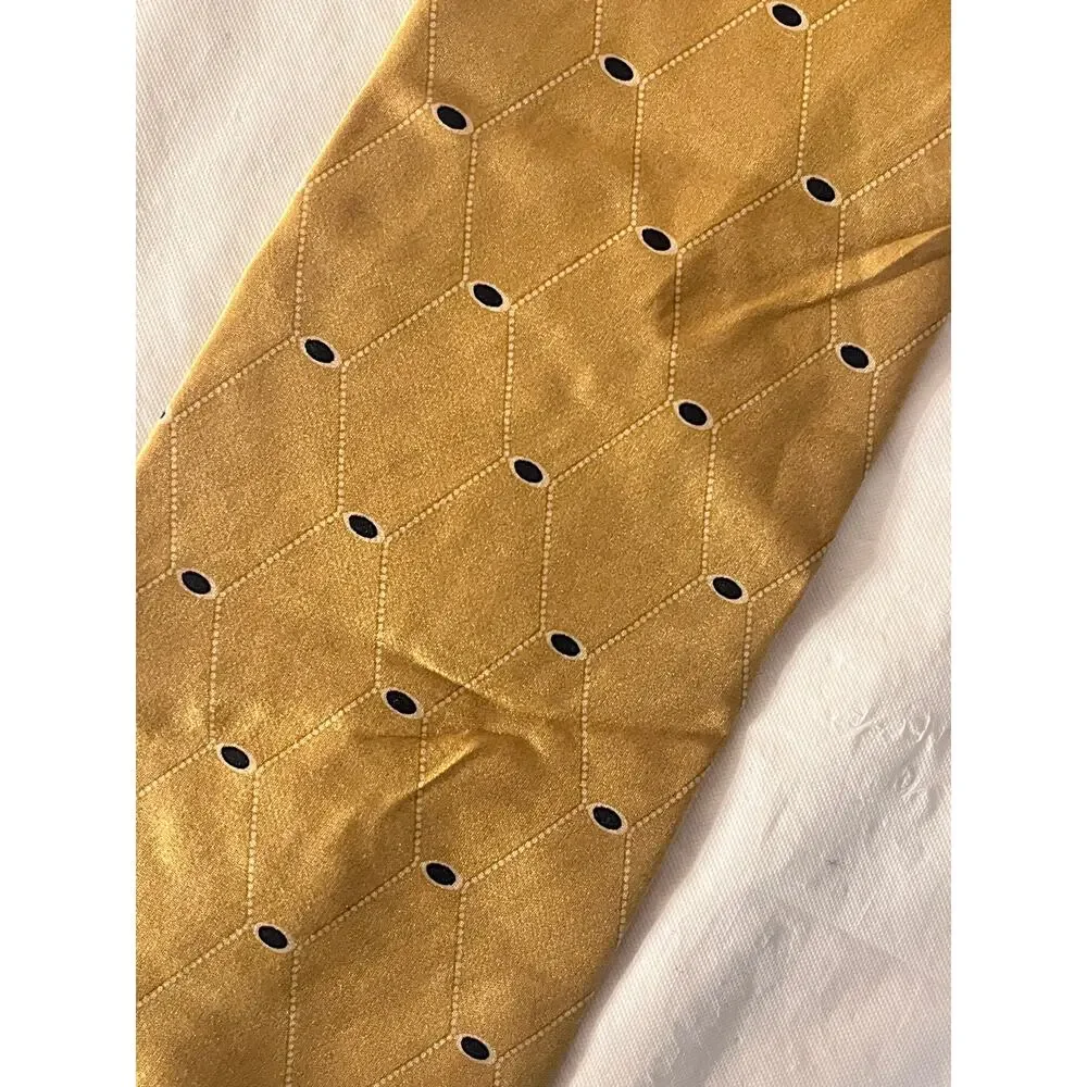 Andrew Fezza New York Silk Tie Mens Gold Necktie - Made in U.S.A.